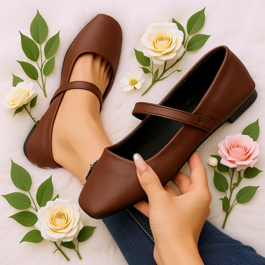 Ballerine donna eleganti con cinturino stile Mary Jane per tutti i giorni e il lavoro