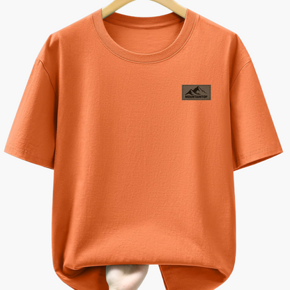 T-shirt casual męski w sportowym stylu z nadrukiem gór – Idealny na wypoczynek i weekend