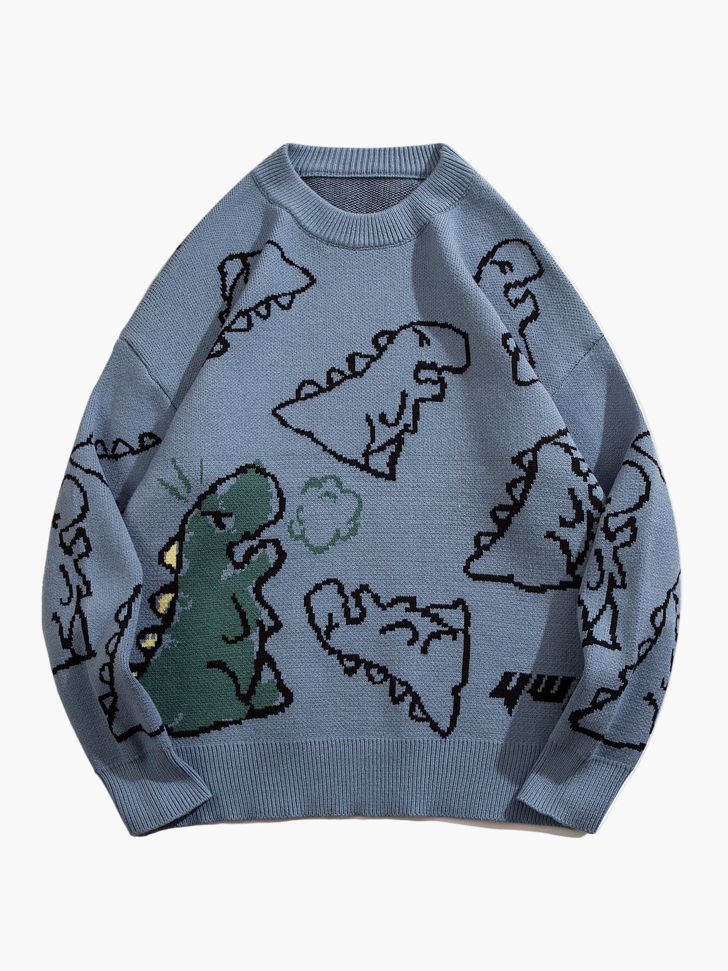 Sudadera casual con estampado de dinosaurio para adolescente masculino – estilo streetwear de moda
