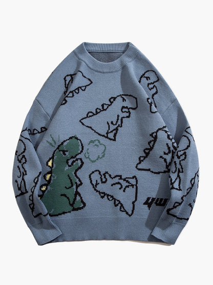 Sudadera casual con estampado de dinosaurio para adolescente masculino – estilo streetwear de moda