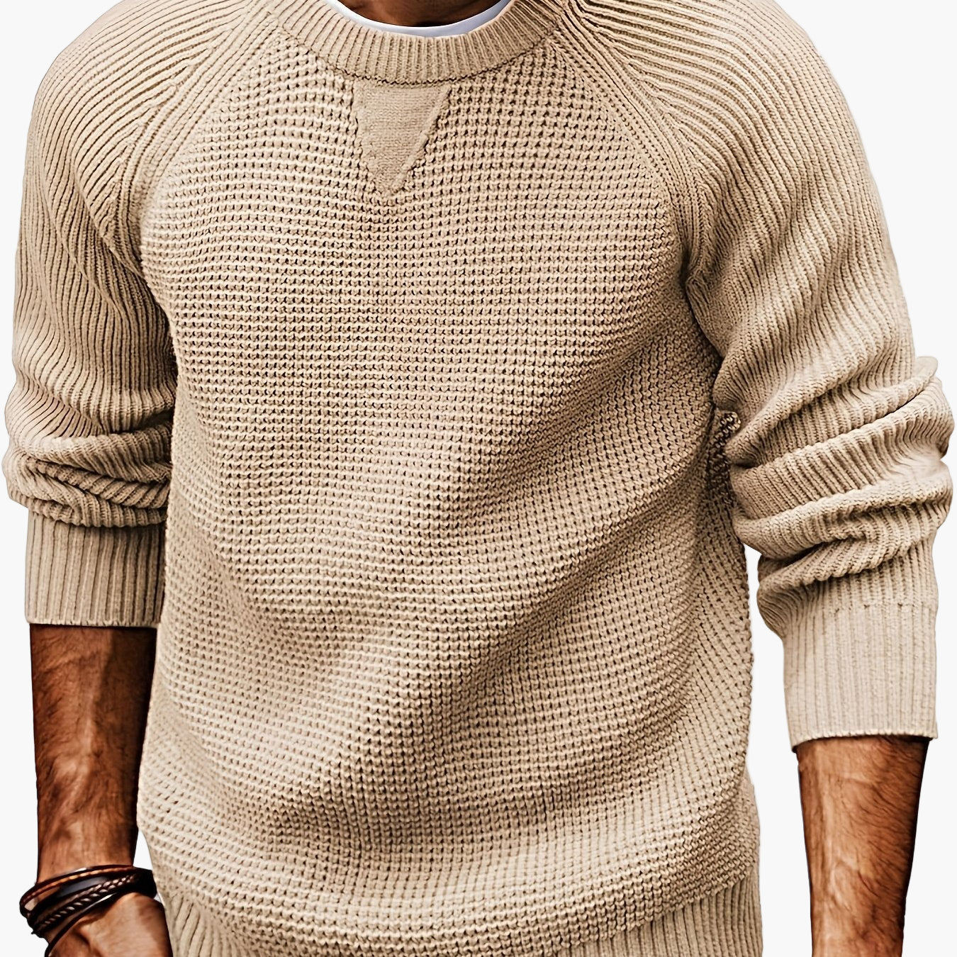 Men's vintage style round neck sweater – Casual pullover for all seasons