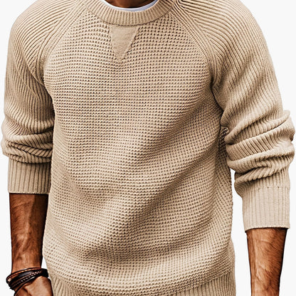 Men's vintage style round neck sweater – Casual pullover for all seasons