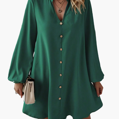 Abito camicia casual con bottoni da donna, stile chic e moderno, ideale per primavera ed estate