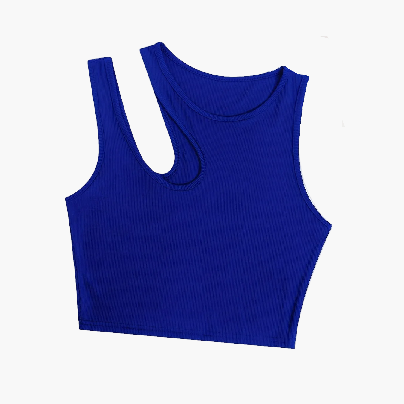 Camiseta sin mangas para mujer estilo asimétrico de moda para el verano - corte corto, look sexy y moderno