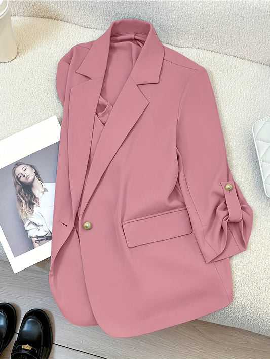 Blazer Femme Élégant Manches Longues Style Décontracté pour Bureau ou Sortie