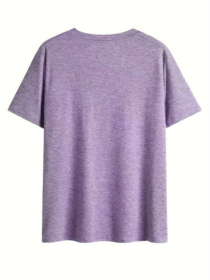 Afslappet dame-T-shirt med V-hals og boheme blomsterprint til sommeren