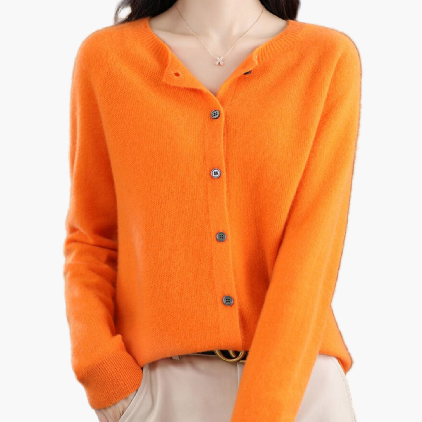 Cardigan Donna Elegante Taglio Classico Versatile per Uso Quotidiano e Ufficio