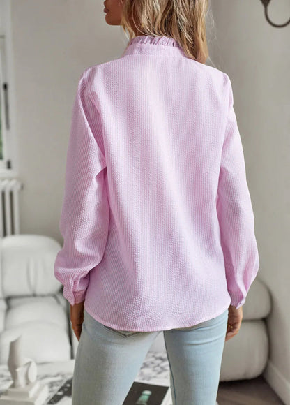 Chemisier Femme Élégant à Volants Style Décontracté et Chic pour Bureau et Quotidien