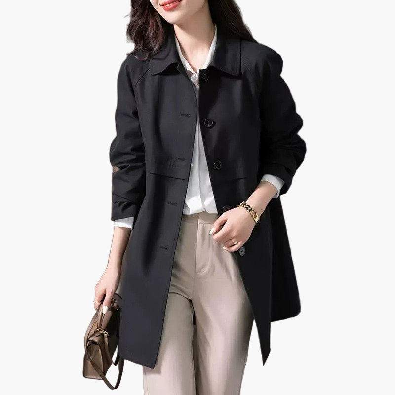 Cappotto trench corto donna elegante stile classico per ufficio e uscite casual