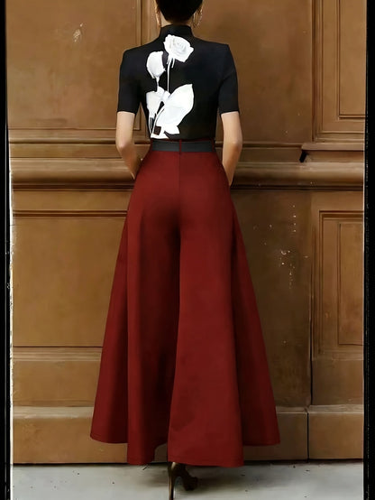 Weite Damenhose im eleganten Stil für formelle und alltägliche Anlässe  