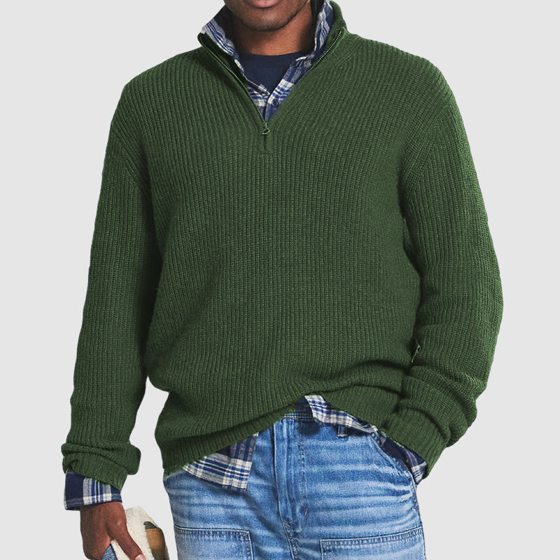 Jersey con cremallera para hombre estilo casual de negocios para otoño e invierno