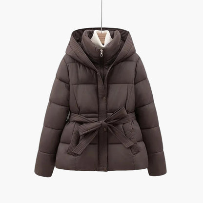 Zimowy płaszcz damski z paskiem, styl parka – elegancja i miejski ciepły look