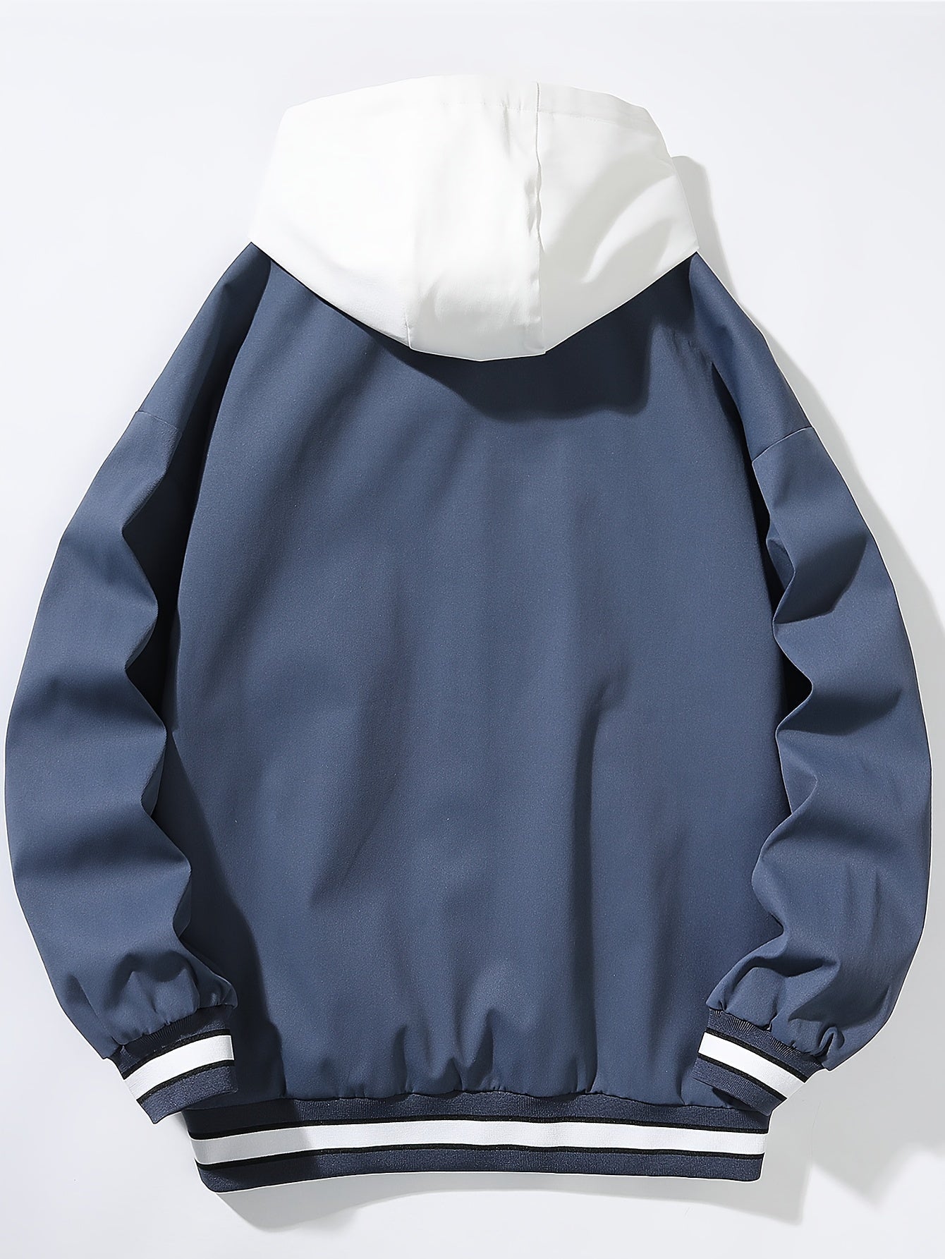 Veste universitaire bicolore blanche et marron pour homme avec capuche et inscription "DREAMS"