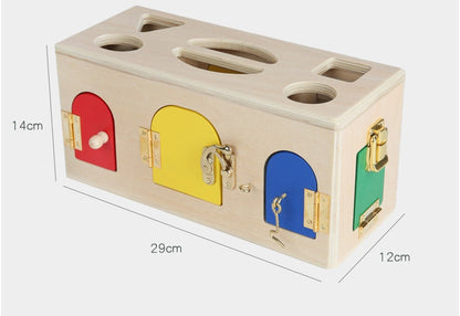 Coffret éducatif Montessori verrouillage formes pour enfants - Jouet pédagogique d'apprentissage