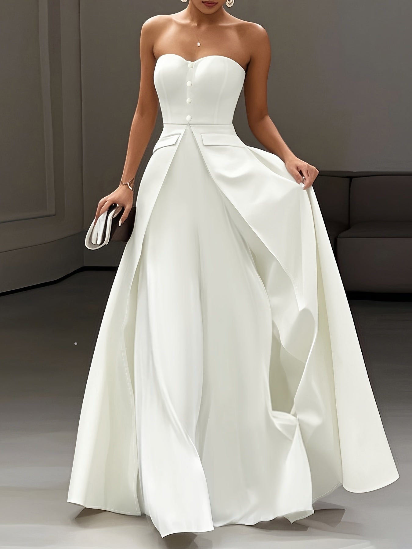 Abito da sera elegante donna bustier stile principessa per occasioni speciali