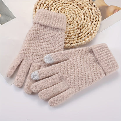 Gants tactiles tricotés pour écran d'hiver unisexe multicolores