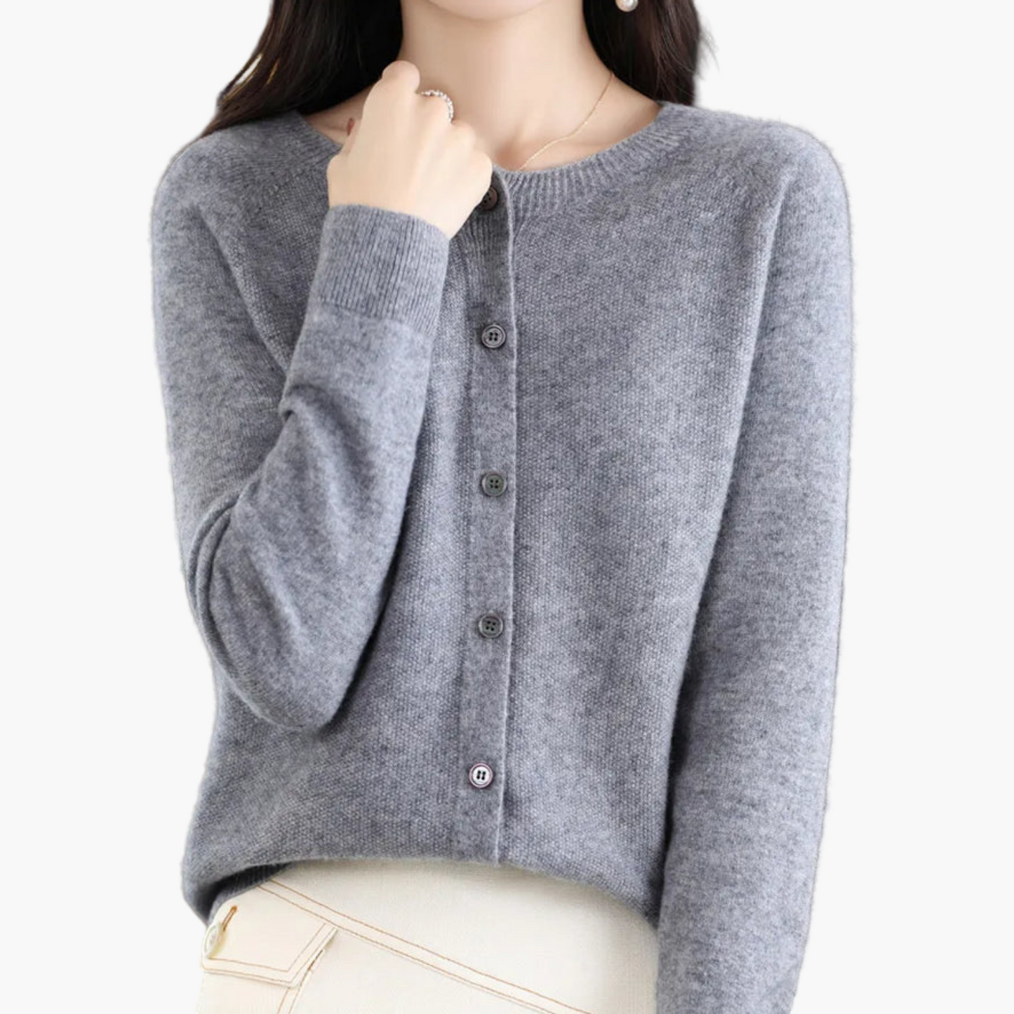 Cardigan Donna Elegante Taglio Classico Versatile per Uso Quotidiano e Ufficio