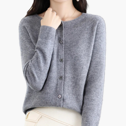 Cardigan Donna Elegante Taglio Classico Versatile per Uso Quotidiano e Ufficio