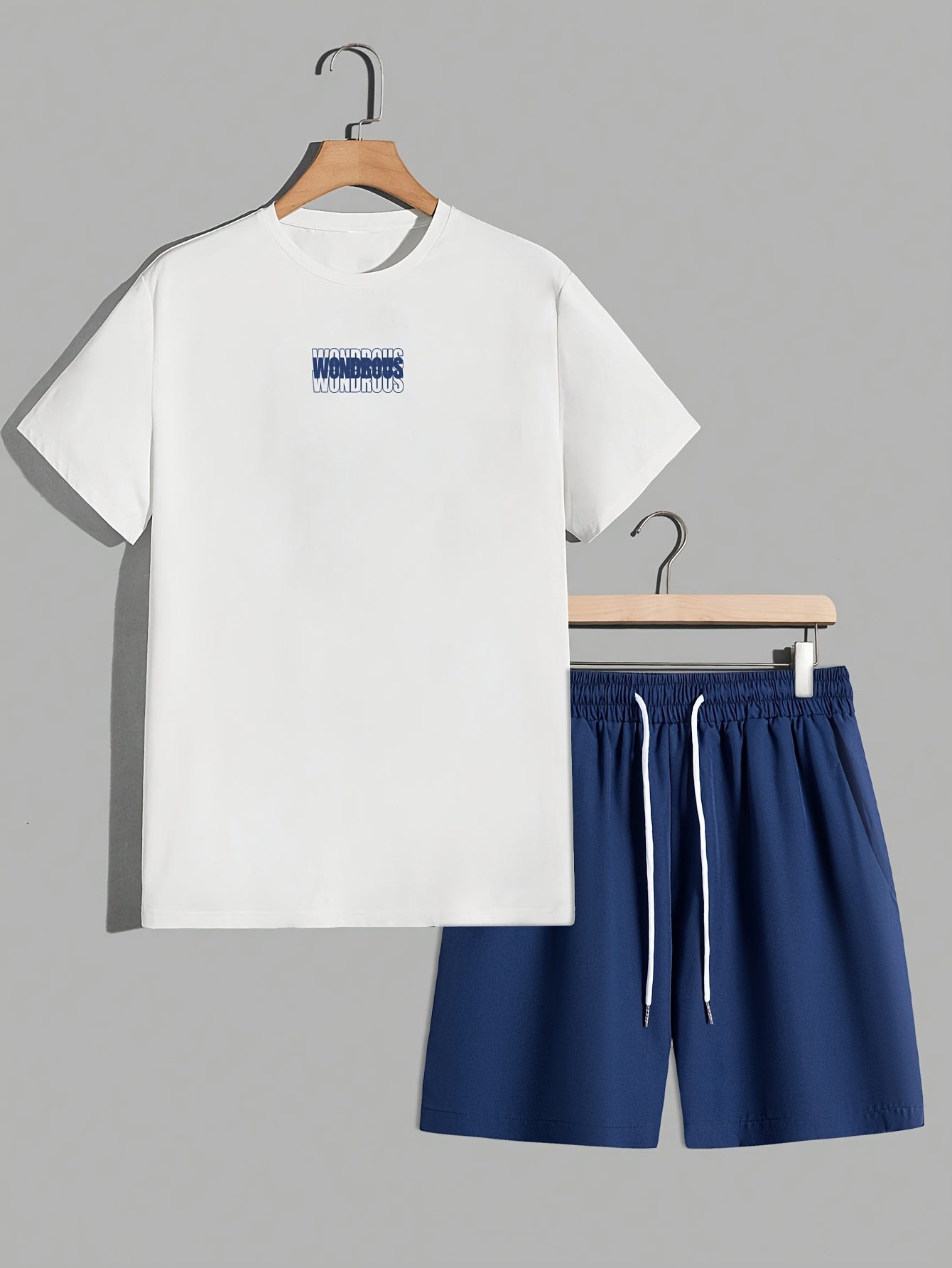 Ensemble streetwear homme t-shirt graphique et short style décontracté tendance
