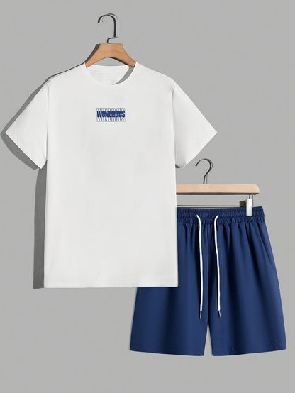 Ensemble streetwear homme t-shirt graphique et short style décontracté tendance