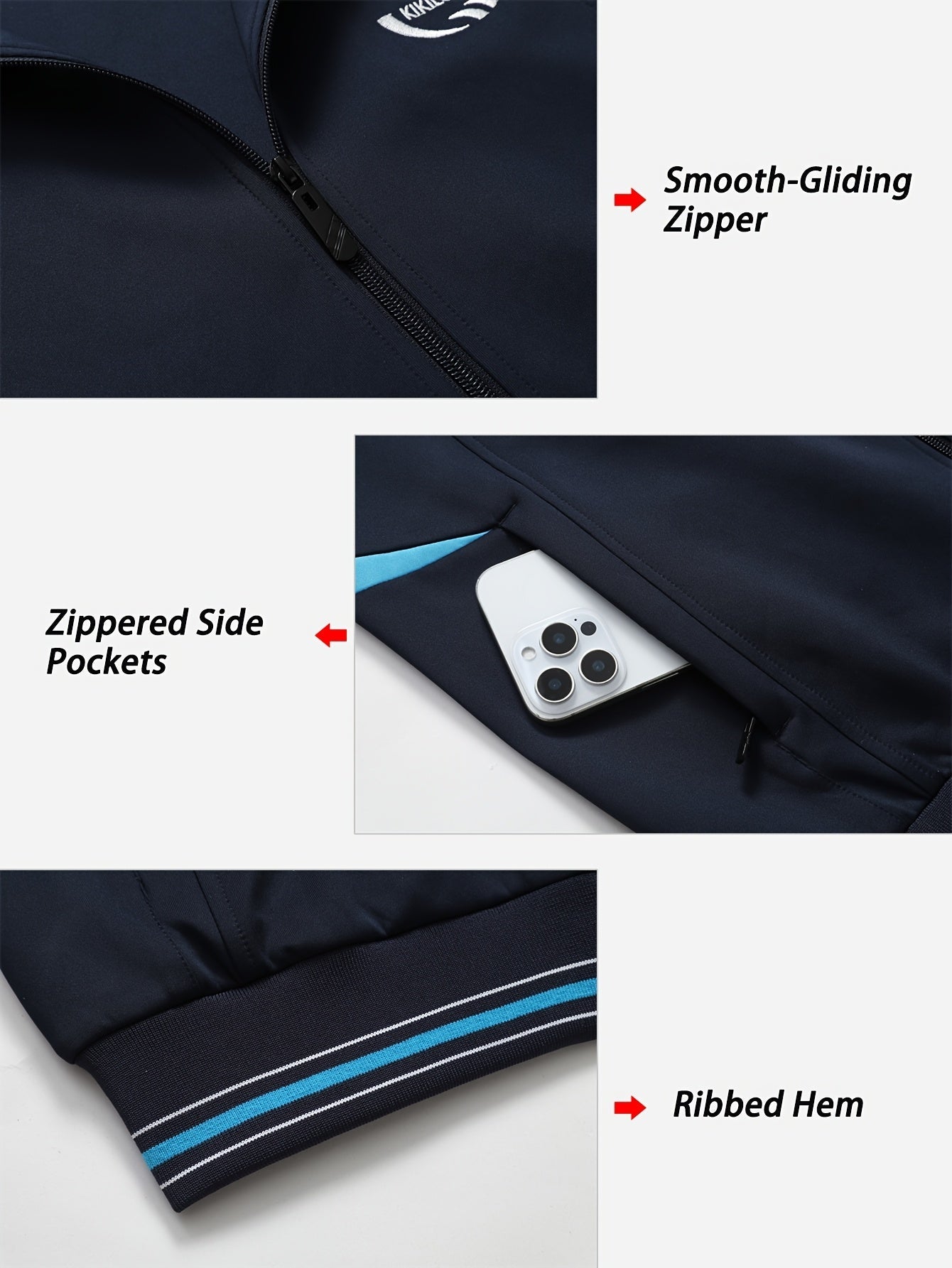 Ensemble de survêtement Homme, Veste et Pantalon Bicolore à Rayures