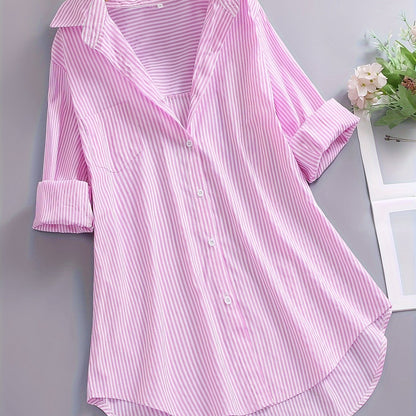 Loose striped shirt for women – Casual style for office or leisure