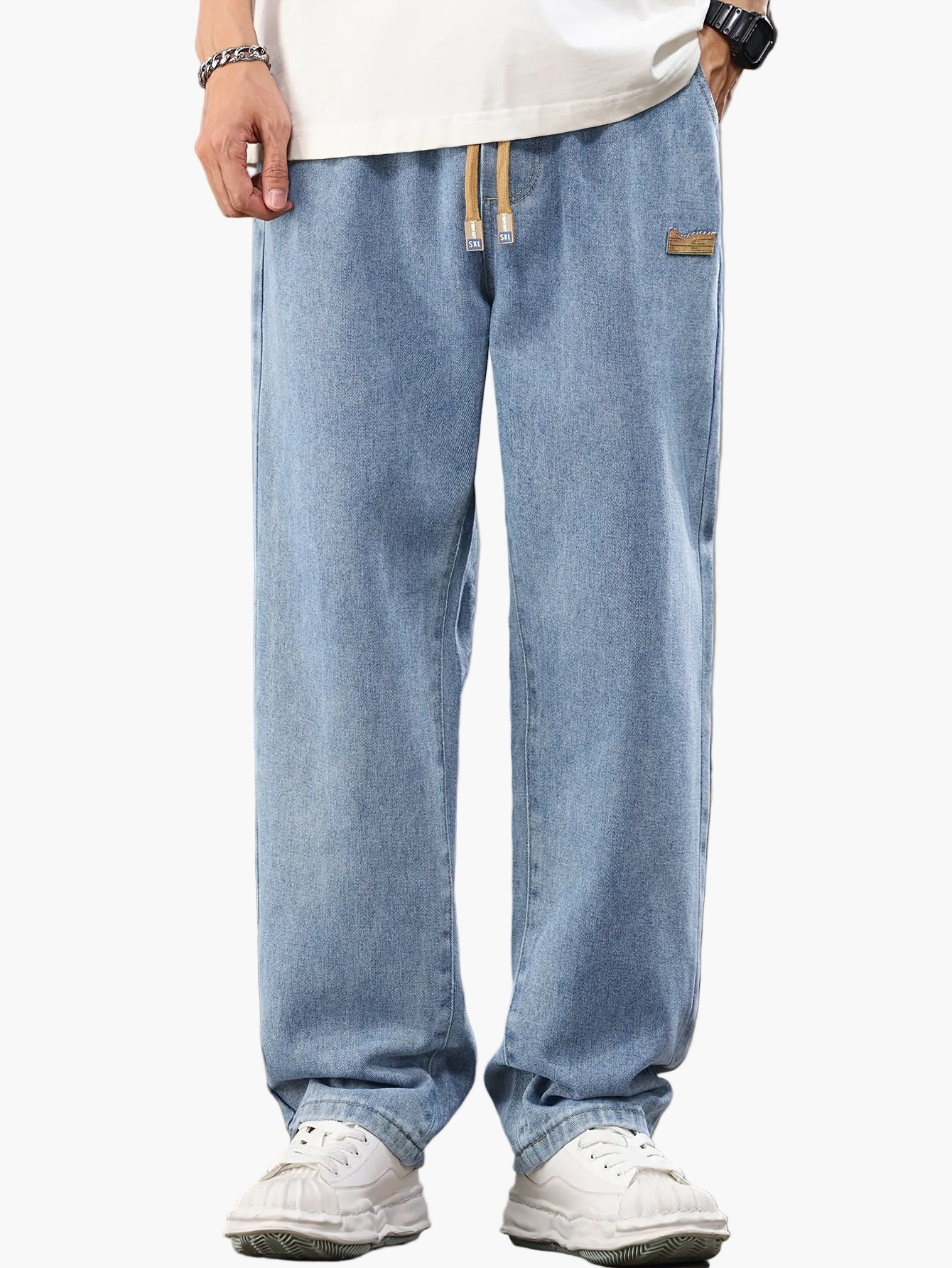 Lässige Herren-Jogger-Jeans mit geradem Schnitt, ideal für den Alltag  