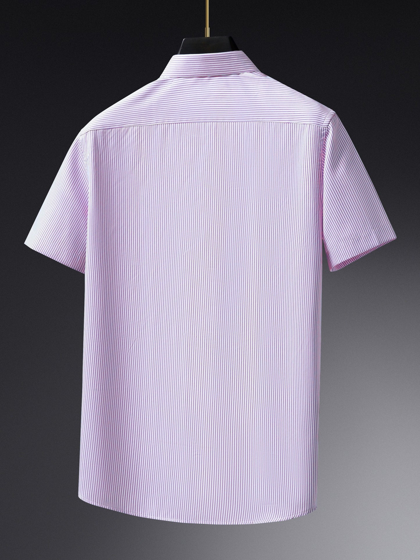 Chemise habillée à manches courtes pour homme style business à rayures fines