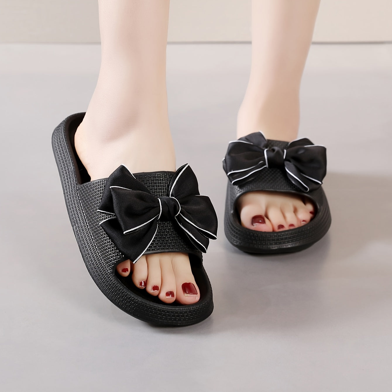 Sandales d'extérieur pour femme à nœud élégant – Style décontracté et chic pour promenade et détente