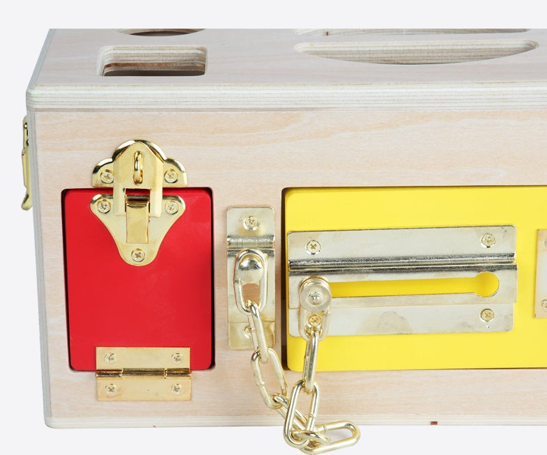 Coffret éducatif Montessori verrouillage formes pour enfants - Jouet pédagogique d'apprentissage