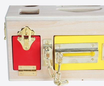Coffret éducatif Montessori verrouillage formes pour enfants - Jouet pédagogique d'apprentissage