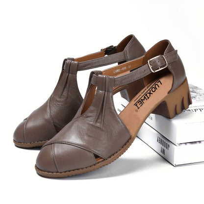 Chaussures à talon compensé pour femme style rétro confortable pour la marche et le quotidien
