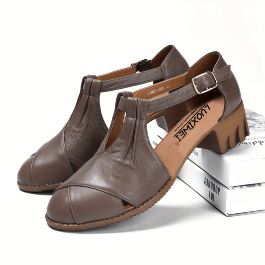 Chaussures à talon compensé pour femme style rétro confortable pour la marche et le quotidien