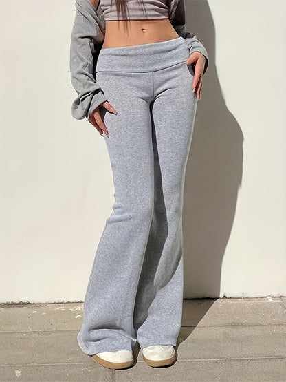 Pantalon évasé taille haute femme style décontracté pour le printemps et l'été