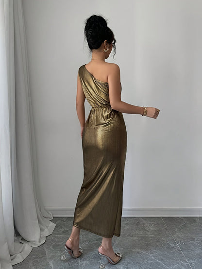 Robe de soirée asymétrique femme style bodycon élégante pour occasions spéciales