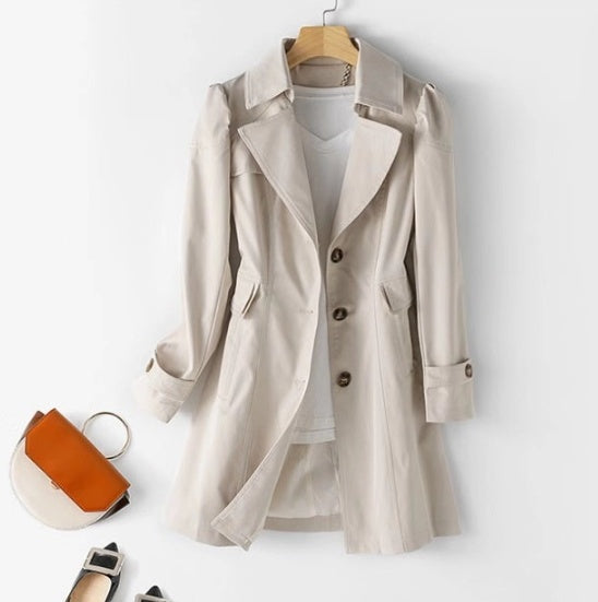 Betty – Trenchcoat lente en herfst Koreaanse stijl slank lang