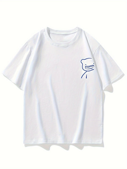 T-shirt décontracté oversize homme motif graphique ours style streetwear