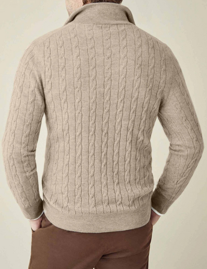 Maglione con zip intrecciato uomo elegante stile casual e professionale