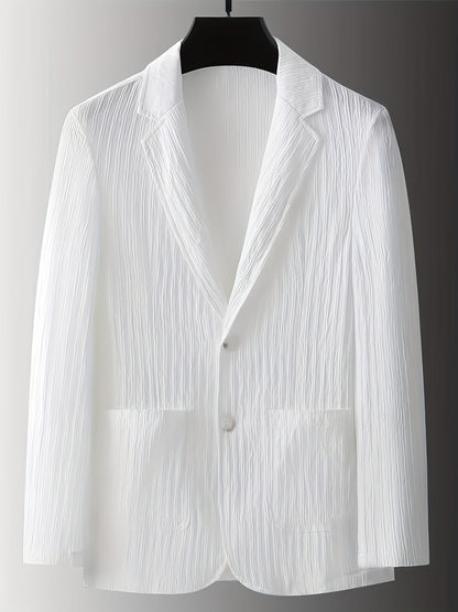 Elegant men's striped casual-style blazer for spring/summer