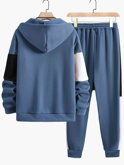 Survêtement Homme Style Décontracté à Capuche avec Fermeture Éclair – Ensemble Sport Urbain