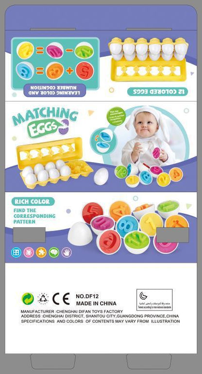 Lernspiel Eier zum Sortieren – Formen & Zahlen für Kinder