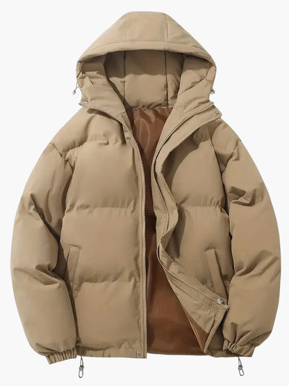 Heren donsjack met capuchon klassieke stijl voor de winter – Elegantie en stedelijke warmte