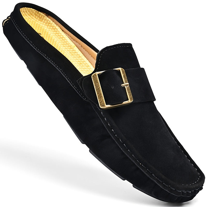 Moccasin-mules med spænde til mænd, afslappet og elegant stil
