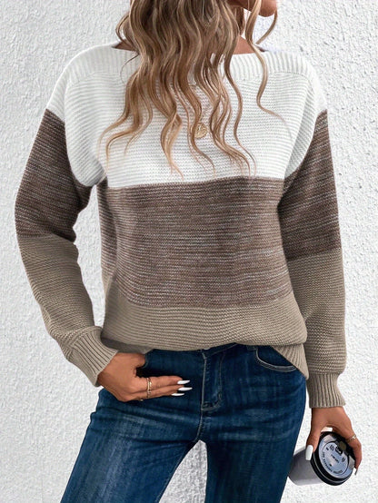 Elegant damepullover i afslappet stil med lange ærmer til efterår/vinter
