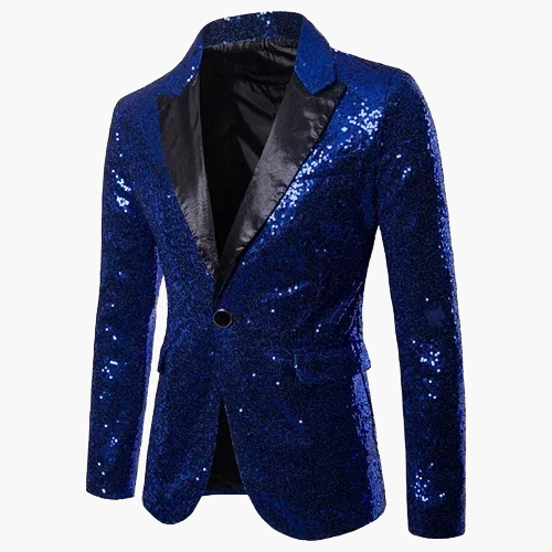Giacca da sera uomo stile smoking, motivo geometrico brillante, ideale per feste ed eventi eleganti