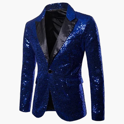 Giacca da sera uomo stile smoking, motivo geometrico brillante, ideale per feste ed eventi eleganti