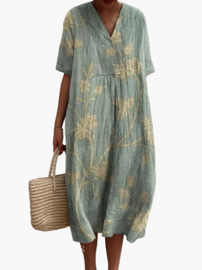 Robe d'été décontractée femme coupe ample style floral bohème