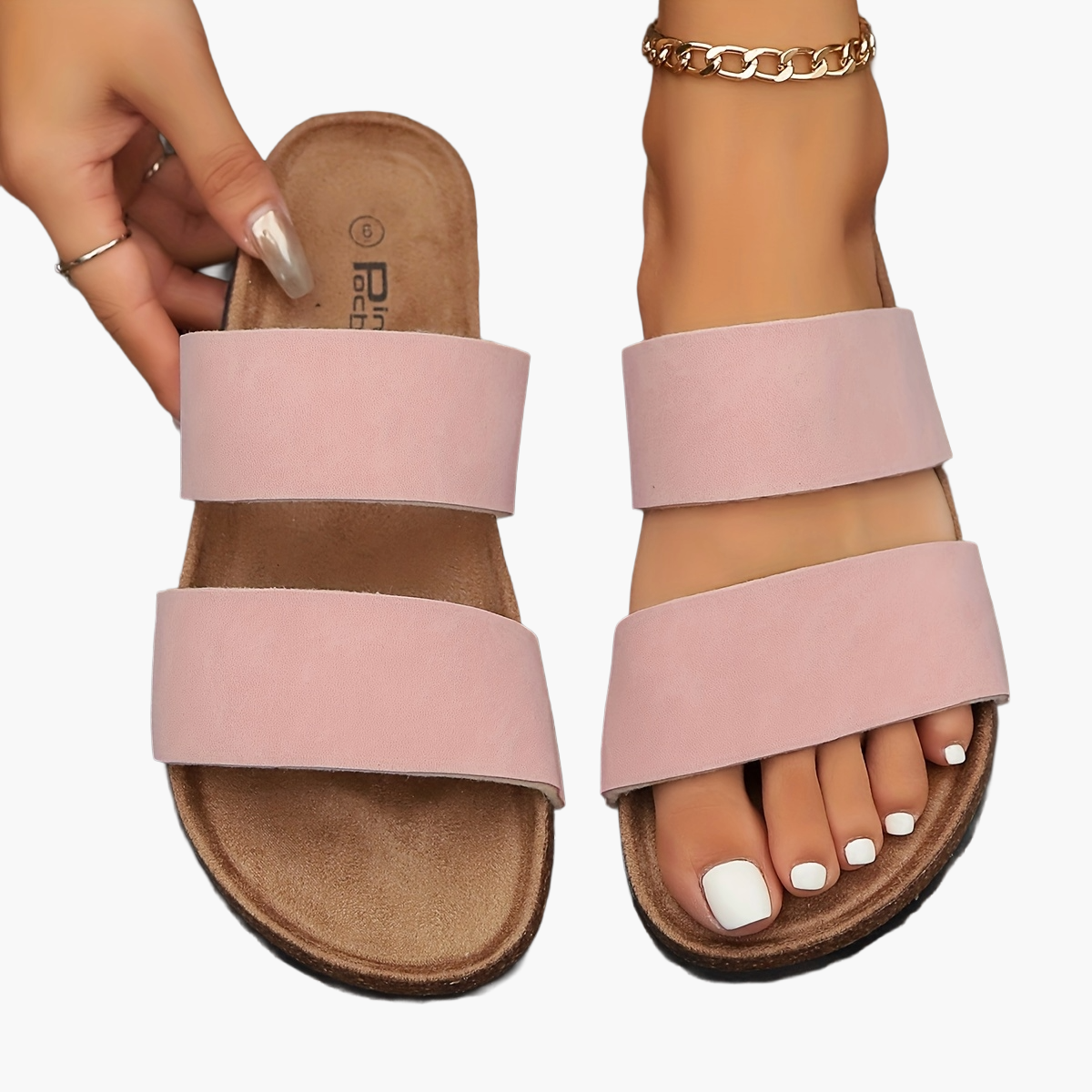 Sandali casual con doppia fascia da donna – Stile estivo comodo per tutti i giorni