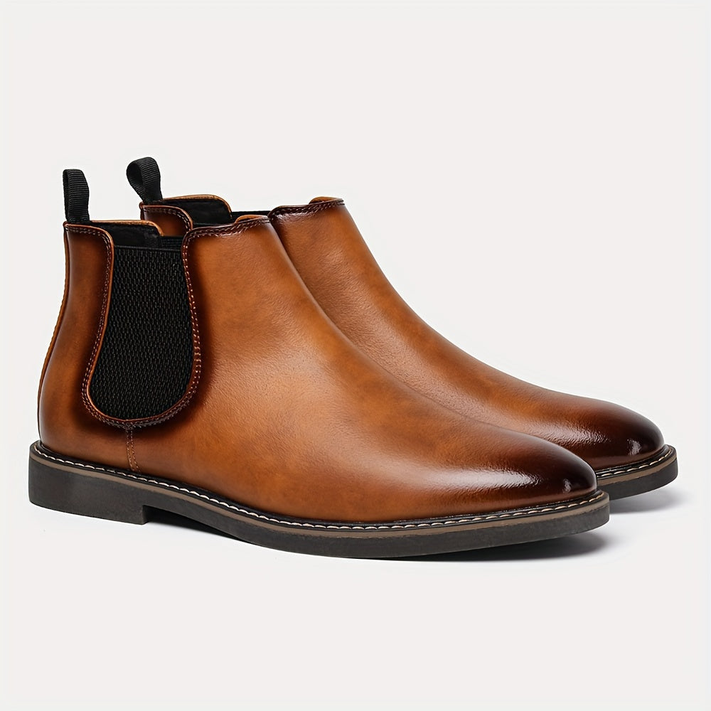 Bottes Chelsea Homme Marron Foncées Élastiquées Style Classique