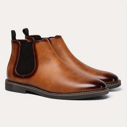 Bottes Chelsea Homme Marron Foncées Élastiquées Style Classique